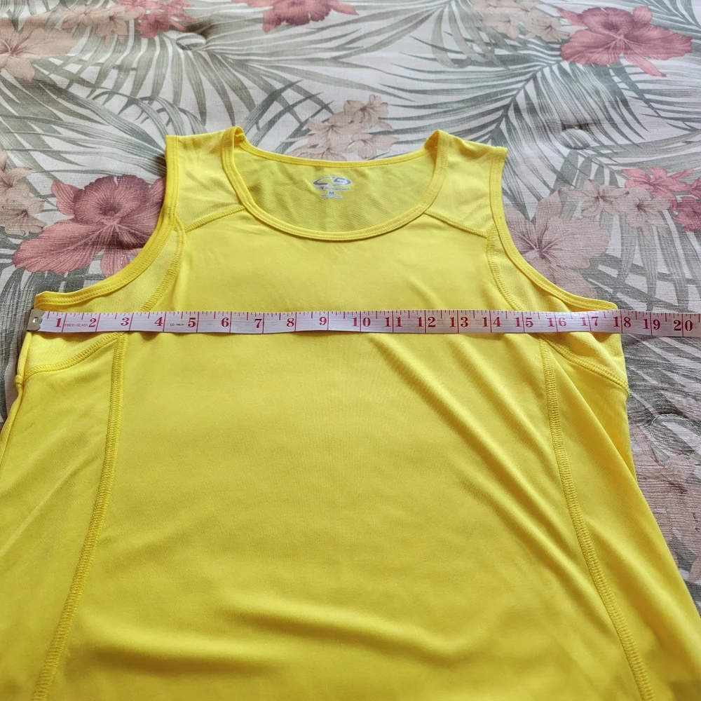 3/$25 Champion Mesh Tank Top Sunny Yellow Sleeveless Activewear Medium - Picture 10 of 12